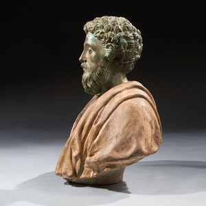 Pair of Late 19th Century Portrait Busts of Caesars Marcus Aurelius and Caracalla