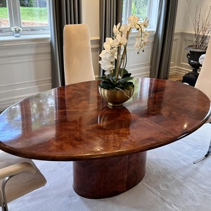 Aldo Tura Lacquered Goatskin Oval Dining Table Italian Mid 20th Century 
