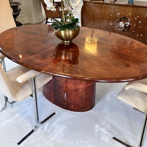 Aldo Tura Lacquered Goatskin Oval Dining Table Italian Mid 20th Century 