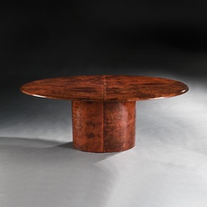 Aldo Tura Lacquered Goatskin Oval Dining Table Italian Mid 20th Century 