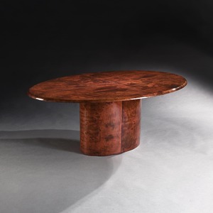 Aldo Tura Lacquered Goatskin Oval Dining Table Italian Mid 20th Century 