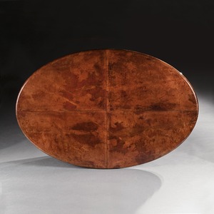 Aldo Tura Lacquered Goatskin Oval Dining Table Italian Mid 20th Century 