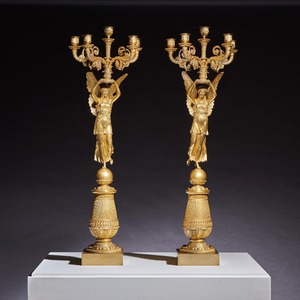 French Late Empire Gilt Bronze Candelabra Attributed To Pierre Philippe Thomire
