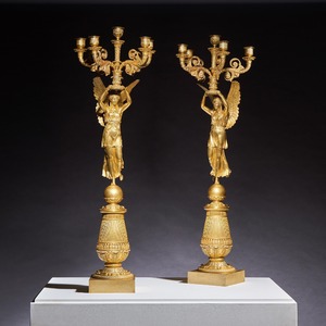 French Late Empire Gilt Bronze Candelabra Attributed To Pierre Philippe Thomire