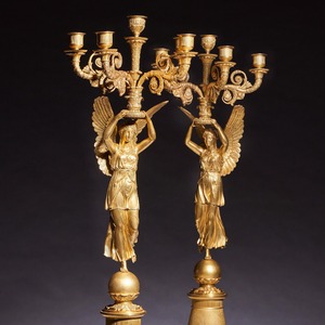 French Late Empire Gilt Bronze Candelabra Attributed To Pierre Philippe Thomire