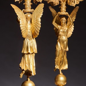 French Late Empire Gilt Bronze Candelabra Attributed To Pierre Philippe Thomire