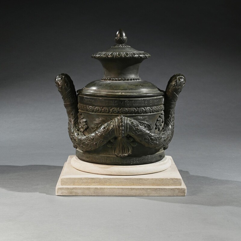 Rare, Italian, late 18th C,  Bronze, Locking, Vessel, Latin, Maritime, Receptacle