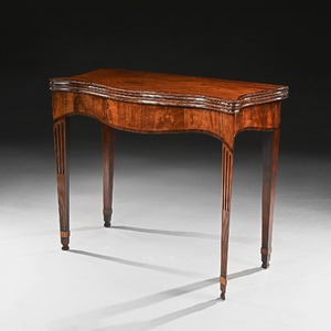 George III Mahogany Serpentine Tea Table of Exceptional Colour and Patination