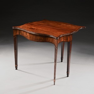 George III Mahogany Serpentine Tea Table of Exceptional Colour and Patination