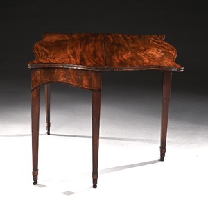 George III Mahogany Serpentine Tea Table of Exceptional Colour and Patination