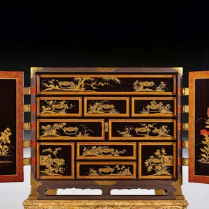 17th Century Japanese Lacquer Cabinet On French Giltwood Regence Stand