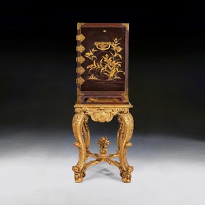 17th Century Japanese Lacquer Cabinet On French Giltwood Regence Stand