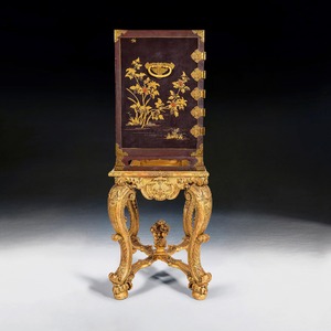 17th Century Japanese Lacquer Cabinet On French Giltwood Regence Stand