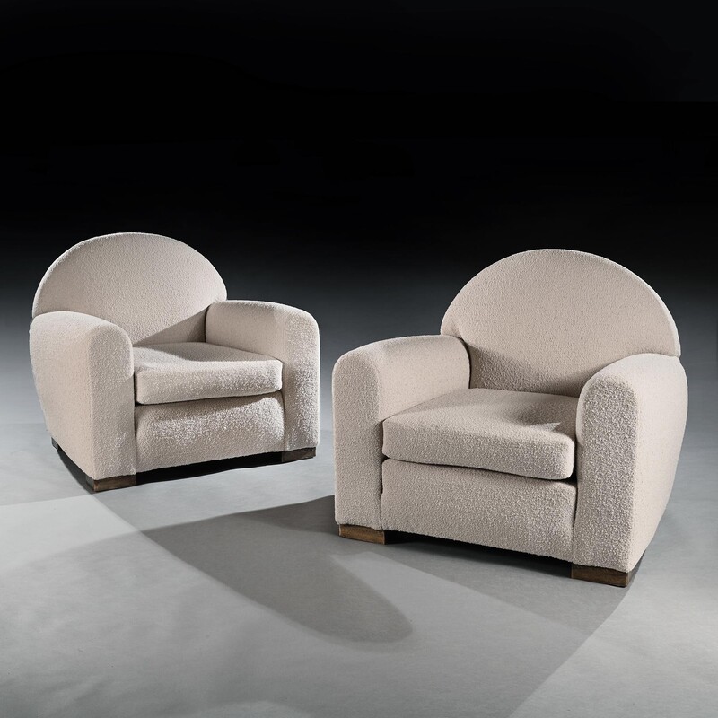 pair club armchairs mid 20th century jean royere 