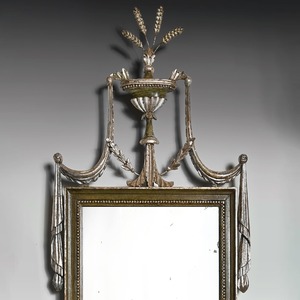 Set of Three Gillows Of Lancaster 19th Century Silvered Green Painted Mirrors From Coilsfield House