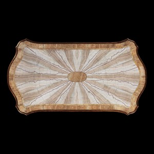 Italian carved wood faux bois vine branch polychrome centre table